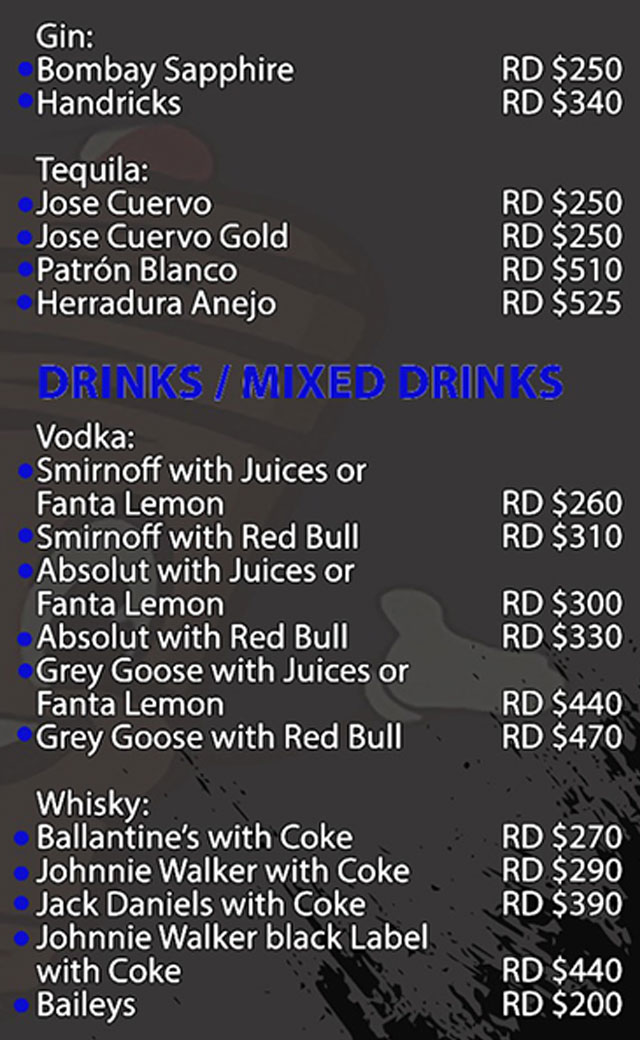 Bebidas Mister Kebab | Sosúa - Dom Rep