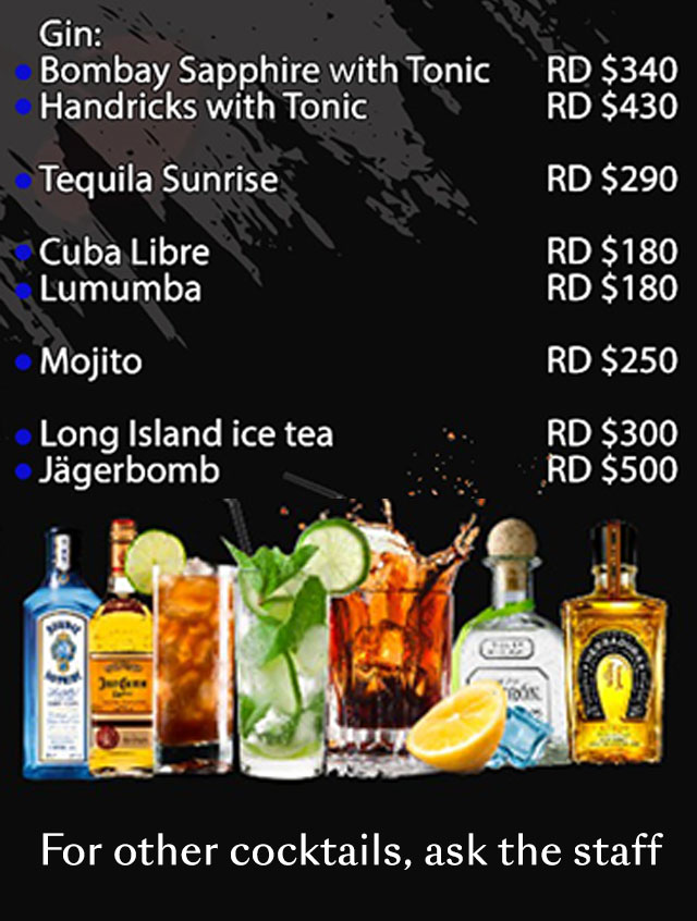 Bebidas Mister Kebab | Sosúa - Dom Rep